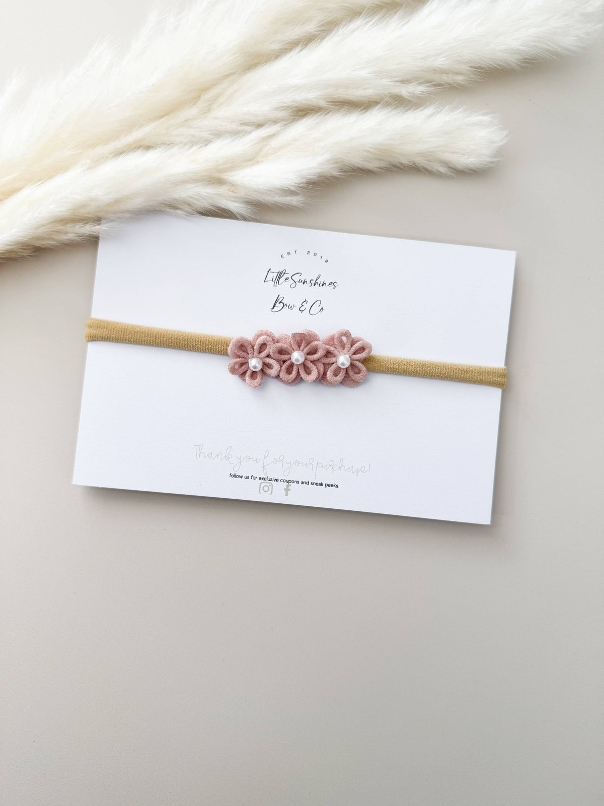 Pearl Flower Hair Clips & Nylon Headband