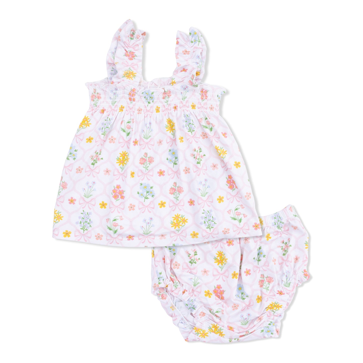 Spring Blooms Bow Trellis - Ruffly Strap Top and Bloomer