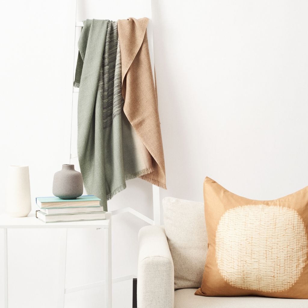Merino Wool Bedspread with Hand Embroidery