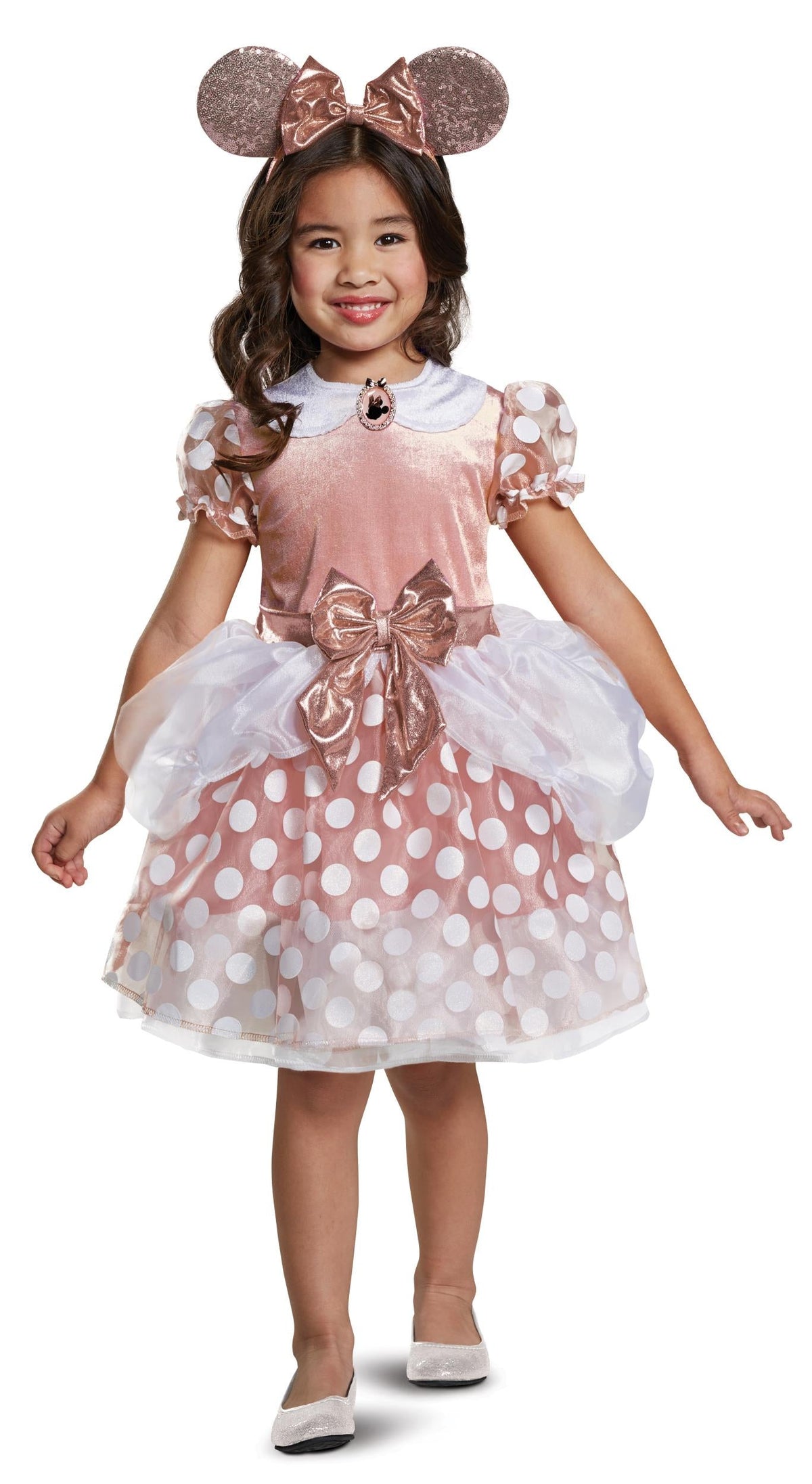 Disney Minnie Mouse Rose Gold Dress Girls Classic Child Costume Toddler 2T