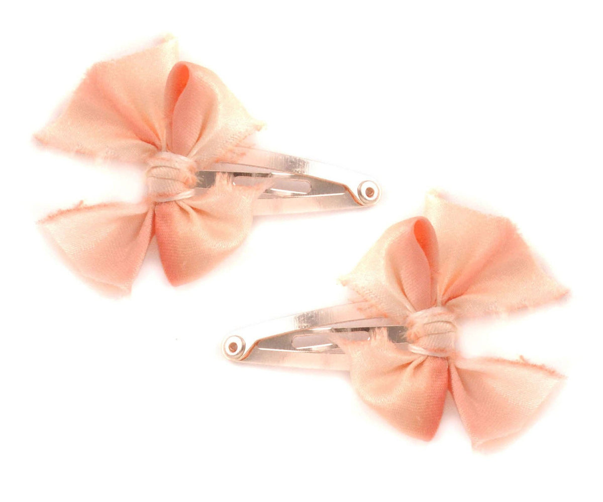 Mini Dip Dyed Fabric Bow Hair Clips — Handcrafted Silk Bows
