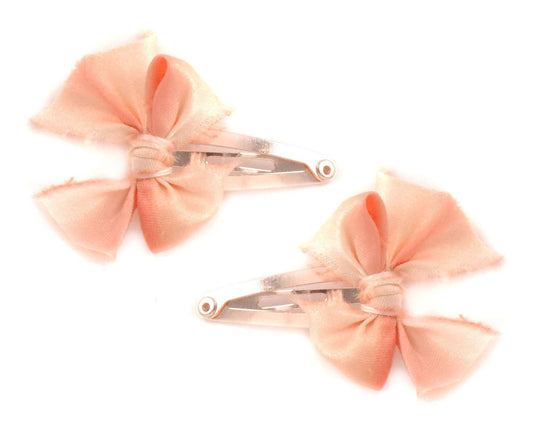 Mini Dip Dyed Fabric Bow Hair Clips — Handcrafted Silk Bows