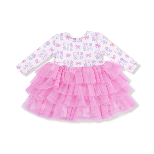 Long Sleeve Layered Tulle Dress