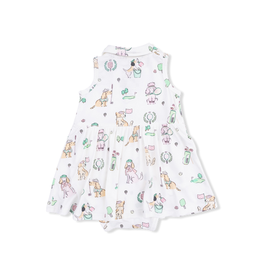 Country Club Dogs Pink - Polo Tennis Dress & Headband