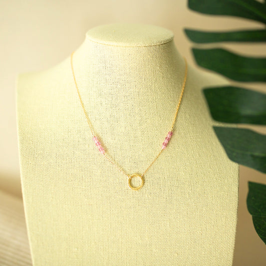 Pink Tourmaline Solara Necklace