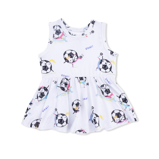 Soccer Balls Playing Soccer Pink - Peplum Tank Top and Bike Short