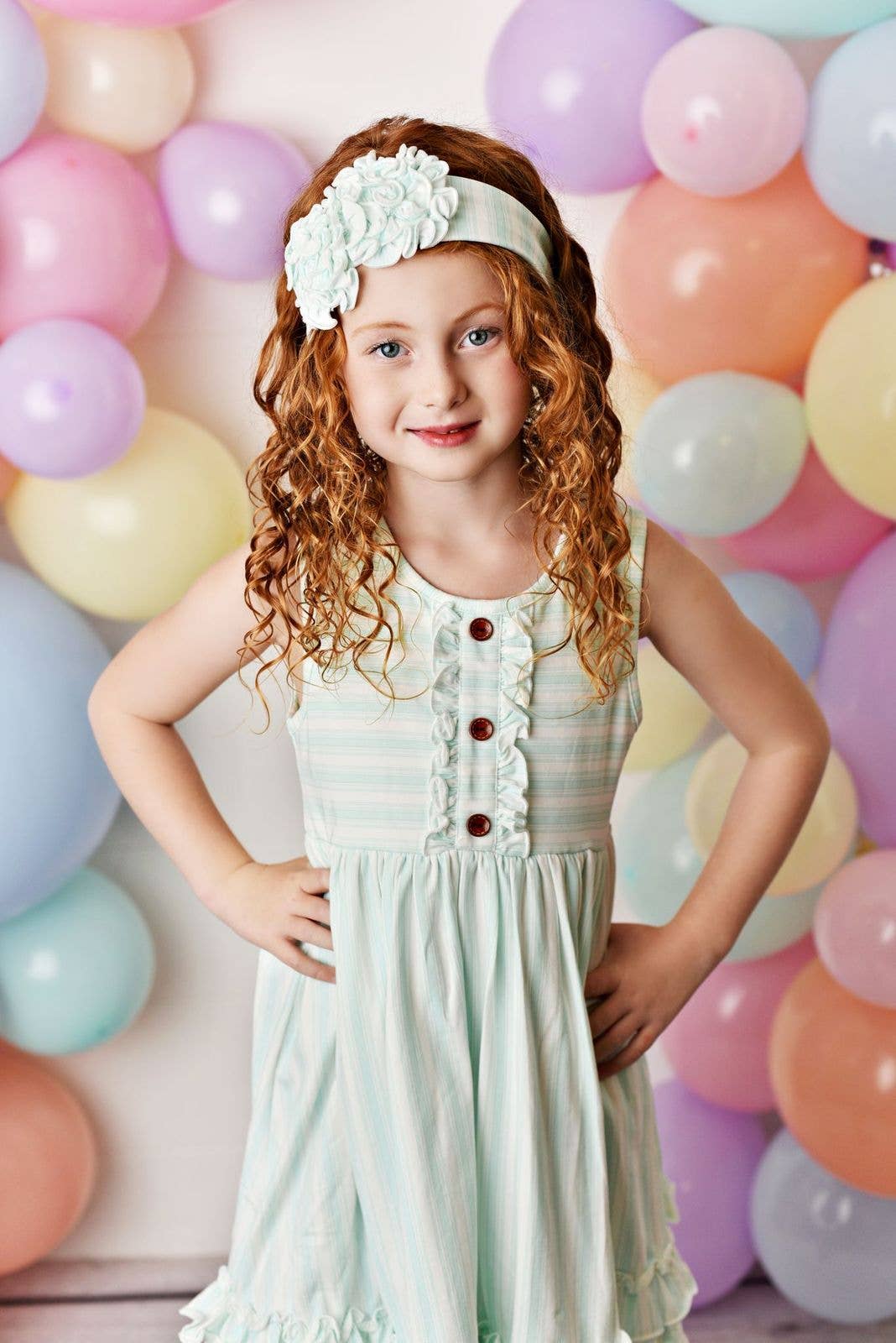 Watercolor Frilly Stripe Dress
