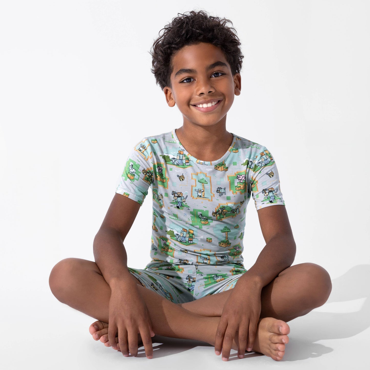 Minecraft Overworld Dreams Bamboo Kids Pajama Short Set