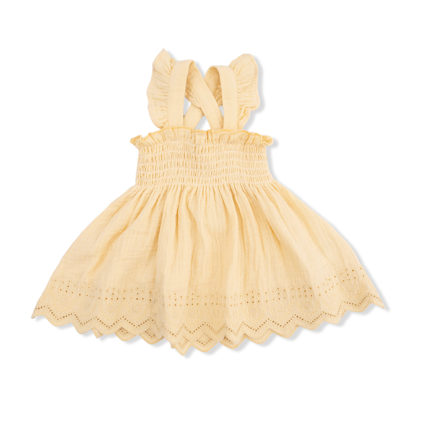 Solid Muslin Italian Straw - Smocked Top with Bloomer