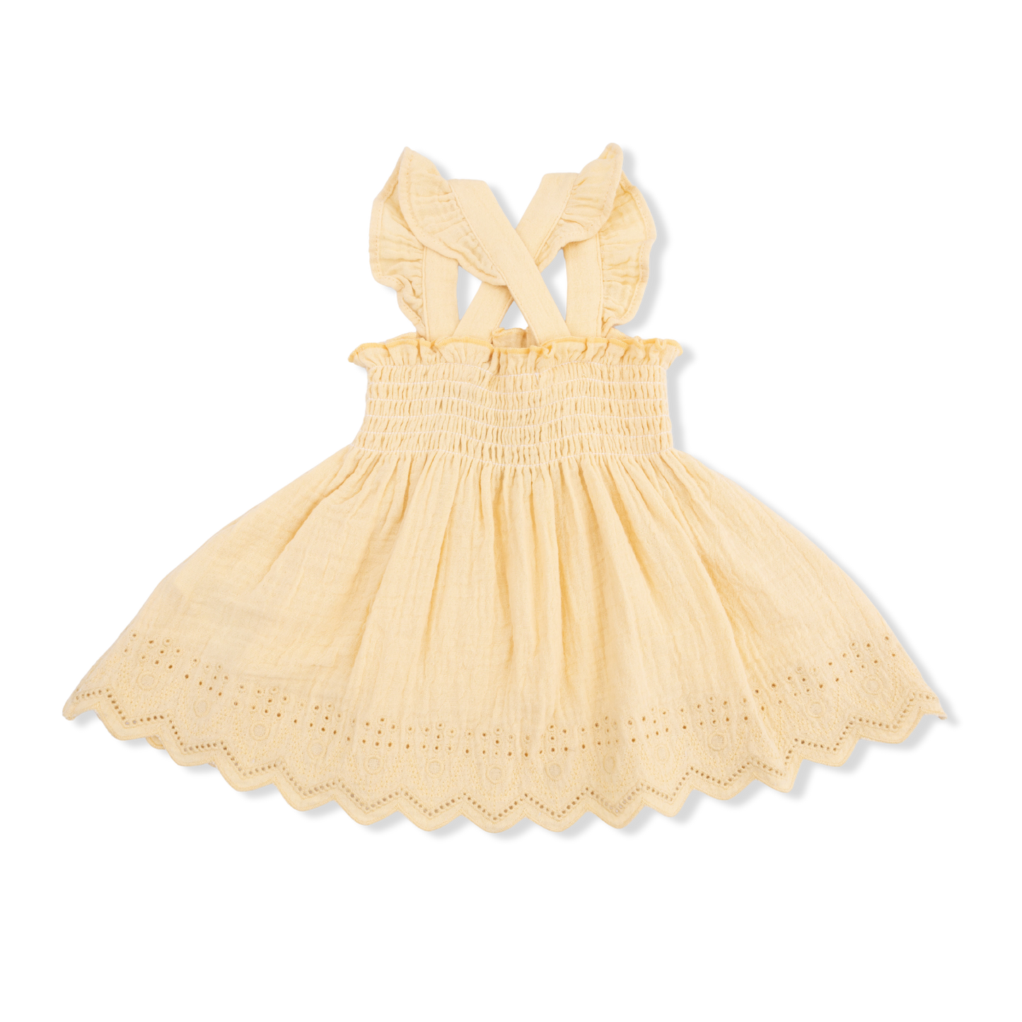 Solid Muslin Italian Straw - Smocked Top with Bloomer