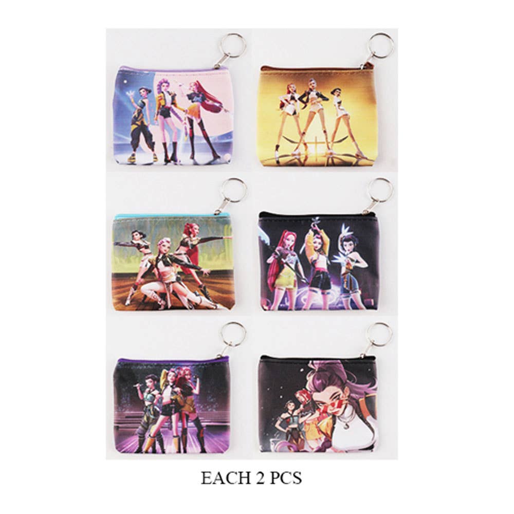 KPop Demon Hunters Huntrix Cartoon Coin Pouch Bags