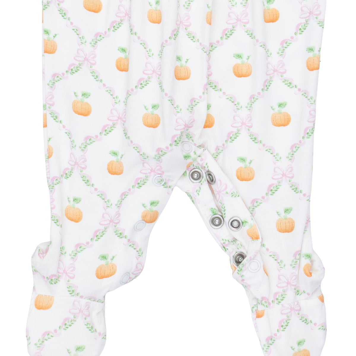 Pretty Pumpkin Trellis - Smocked Peter Pan Snap Footie