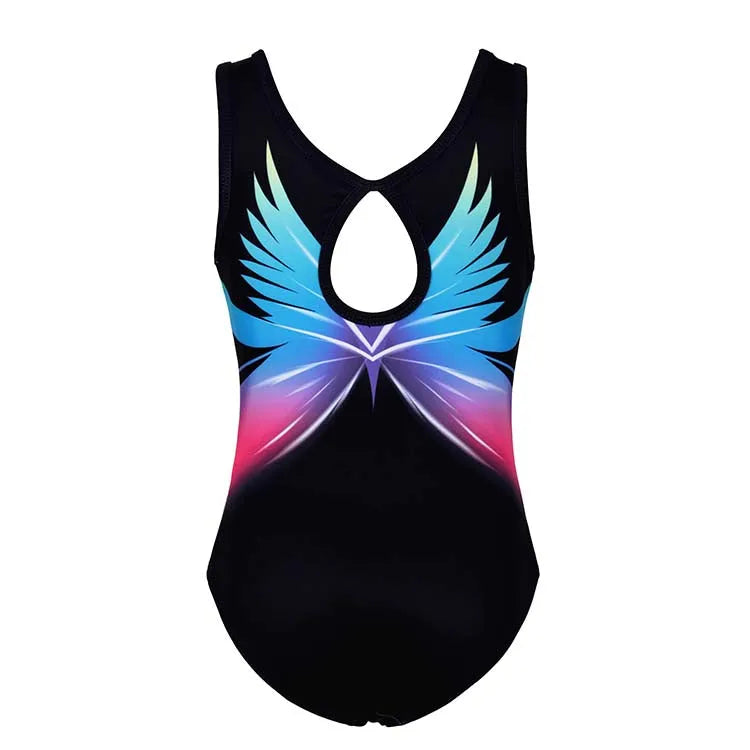 Colorful Shimmering Butterfly Gymnastics Leotard Set