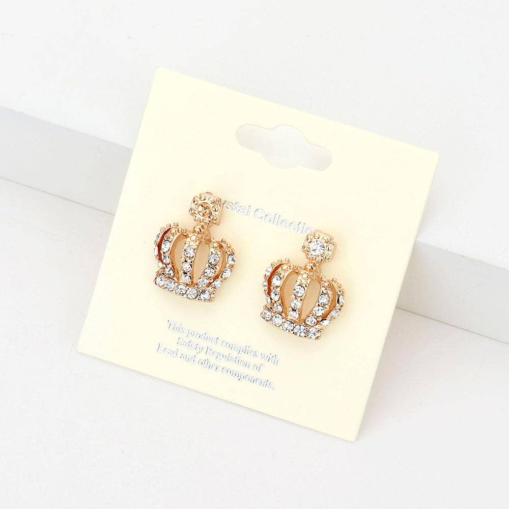 Crystal Crown Stud Earrings