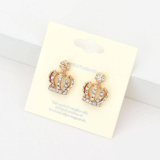 Crystal Crown Stud Earrings