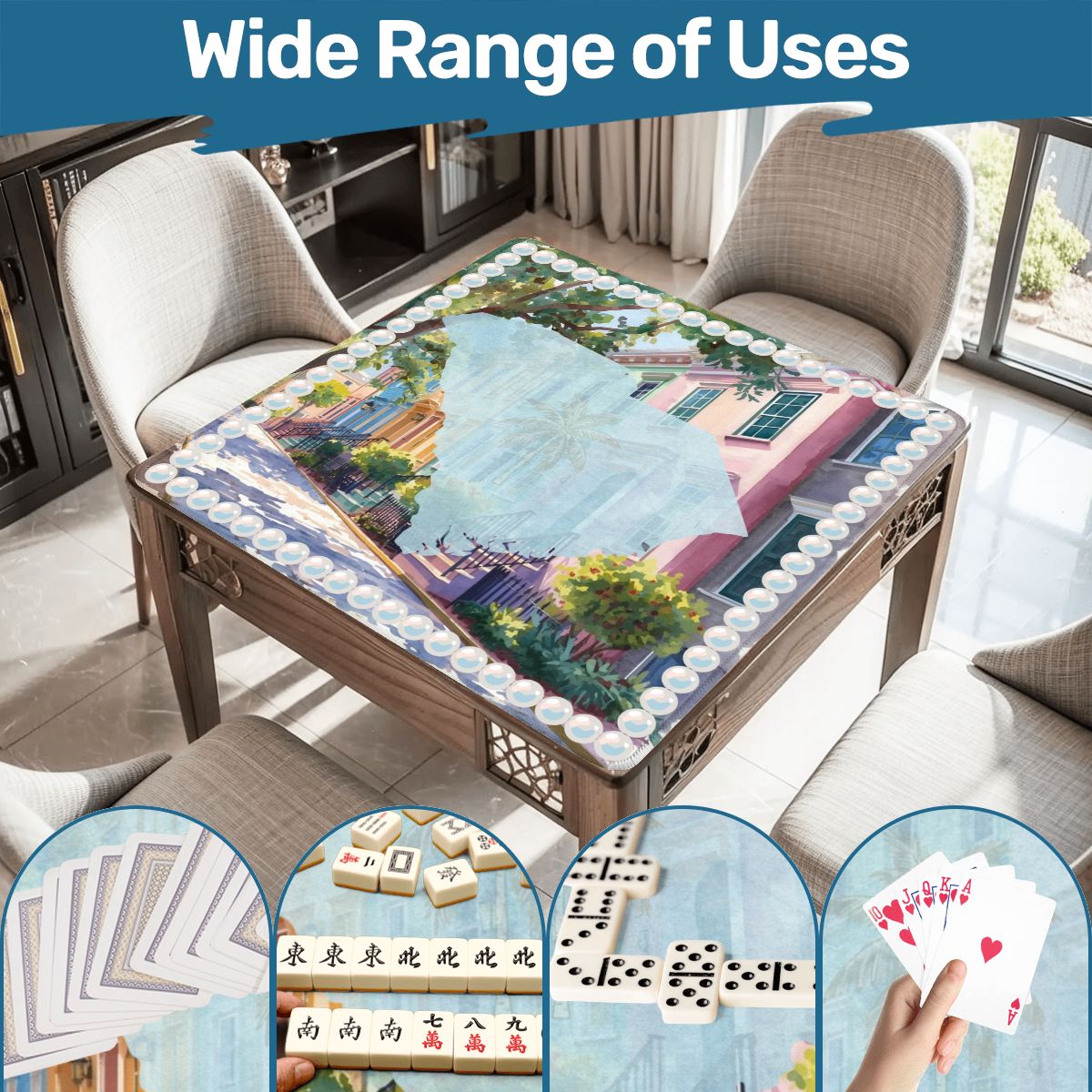 Charleston South Carolina Mahjong Mat Rainbow Row Palmetto State