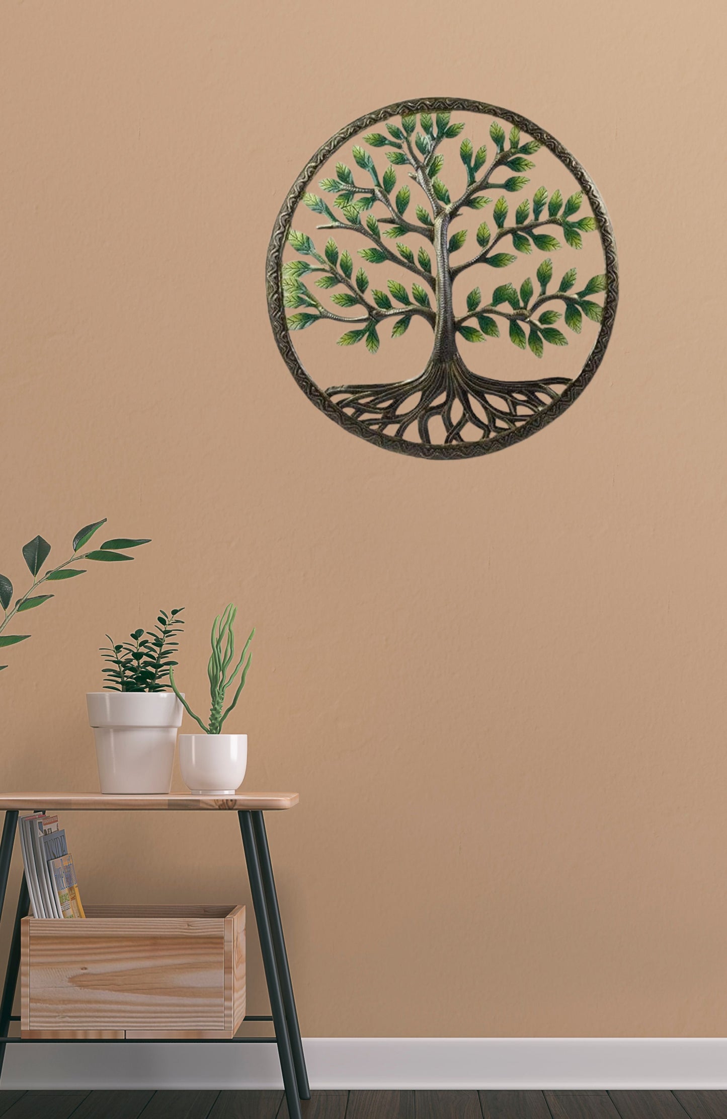 Green Tree of Life Metal Art