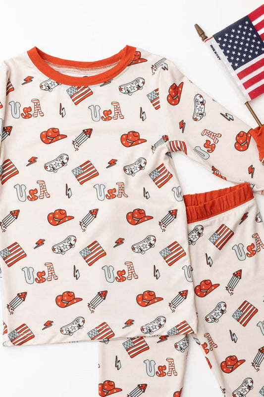 USA Retro—2PC AK DREAMERS PJS KIU COLLAB