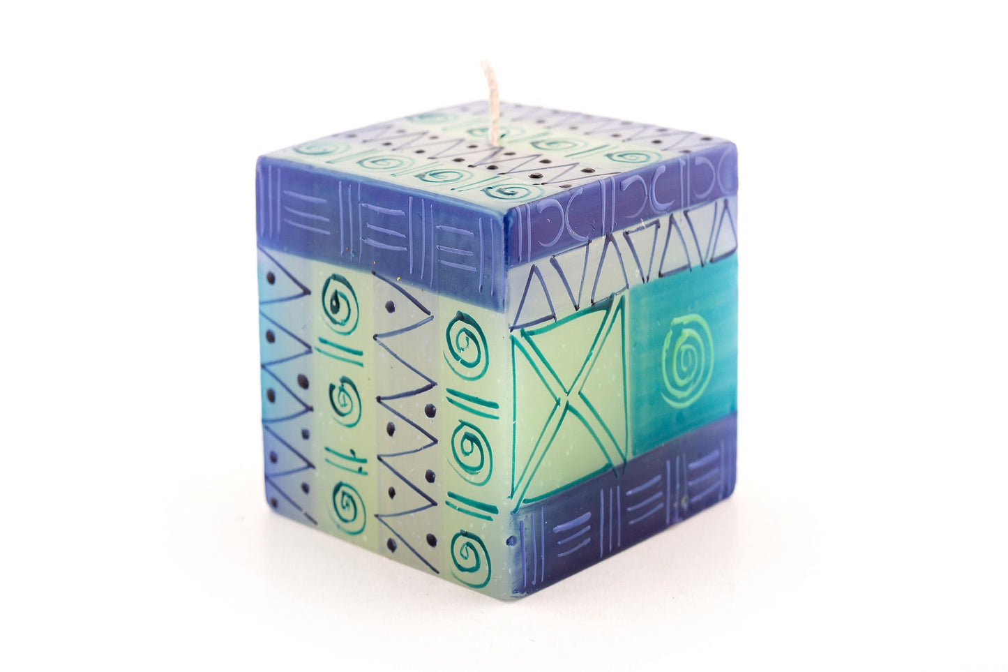 Blue & Green Painted Candles