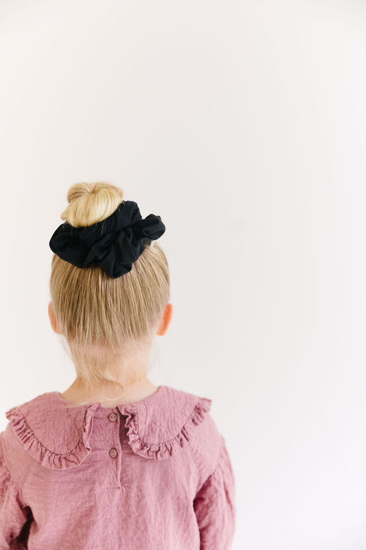 Black Solid Oversized Scrunchy