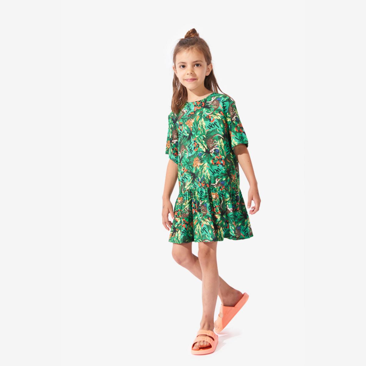 "Amazonia" printed dress in children's viscose