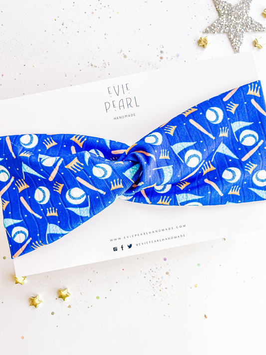 Blue Kansas City Baseball Twisted Turban