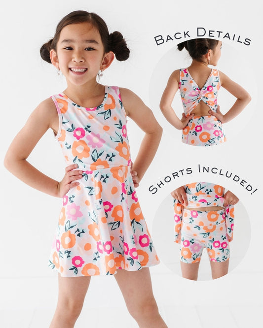 Poppy Floral | Twisty Back Dress (with detached shorts!)