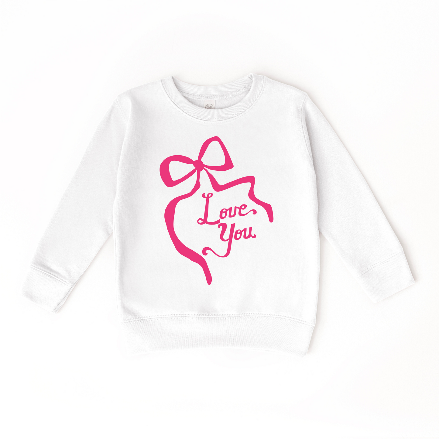 Love You Pink Coquette Bow Sweater