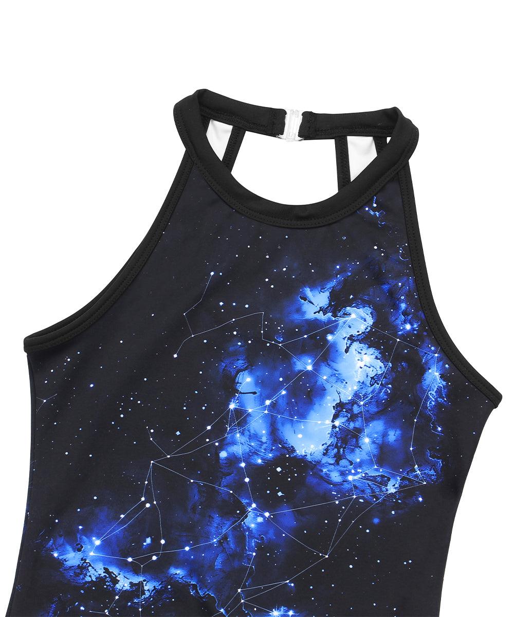 Black Planisphere Gymnastics Leotard Outfit Set