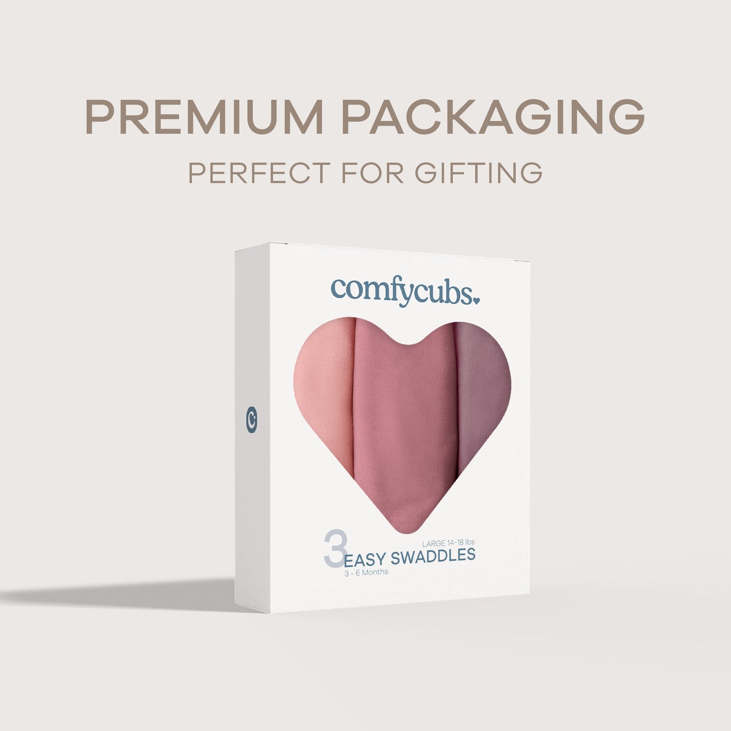 Easy Swaddle Blankets in Blush, Mauve, Mulberry, Pack of 3