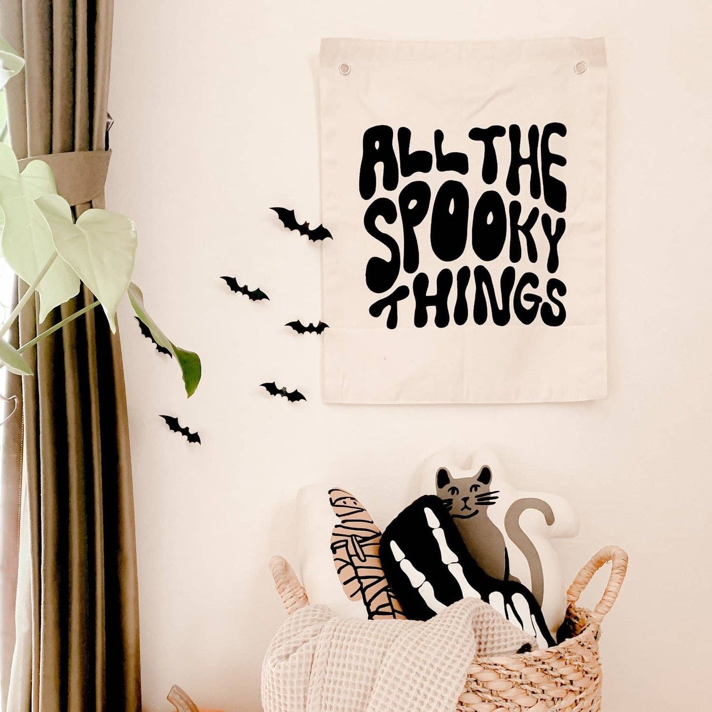 “All The Spooky Things” Canvas Banner | Halloween Wall Flag