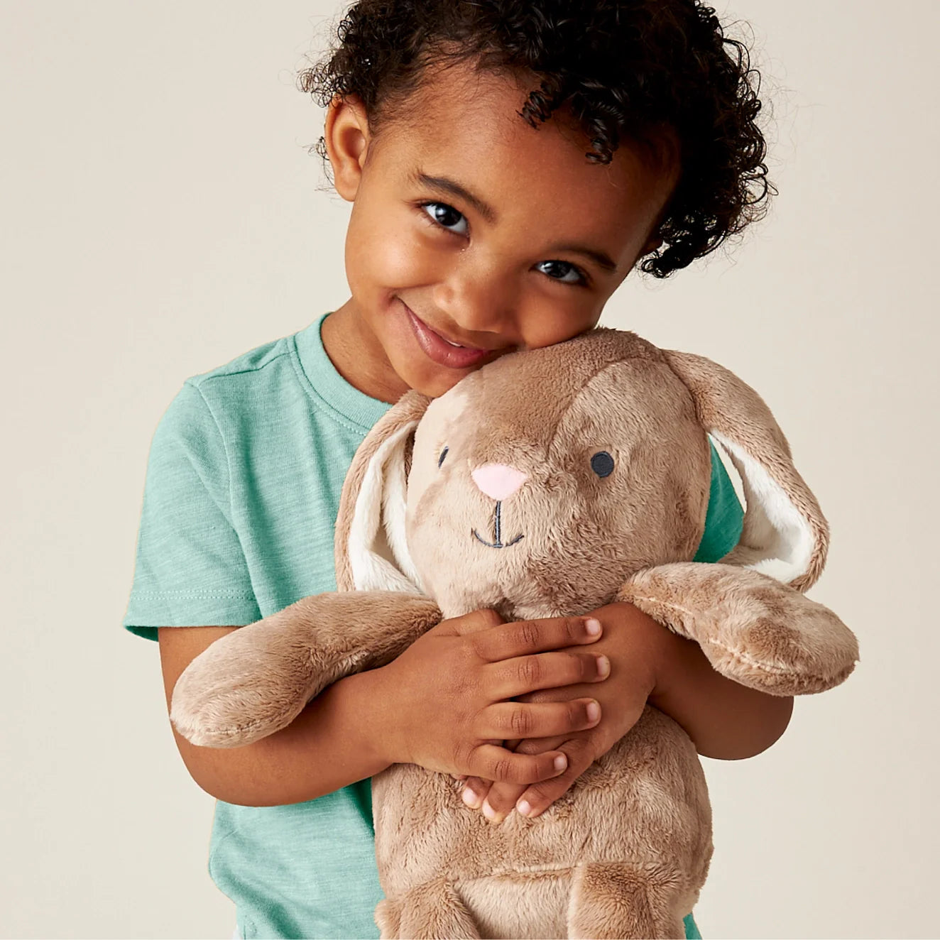 Plush Taupe Bunny Stuffed Toy
