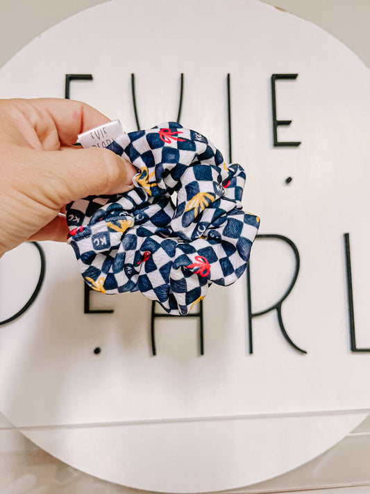 Black KC Bows Checkered Oversized Scrunchy R2S
