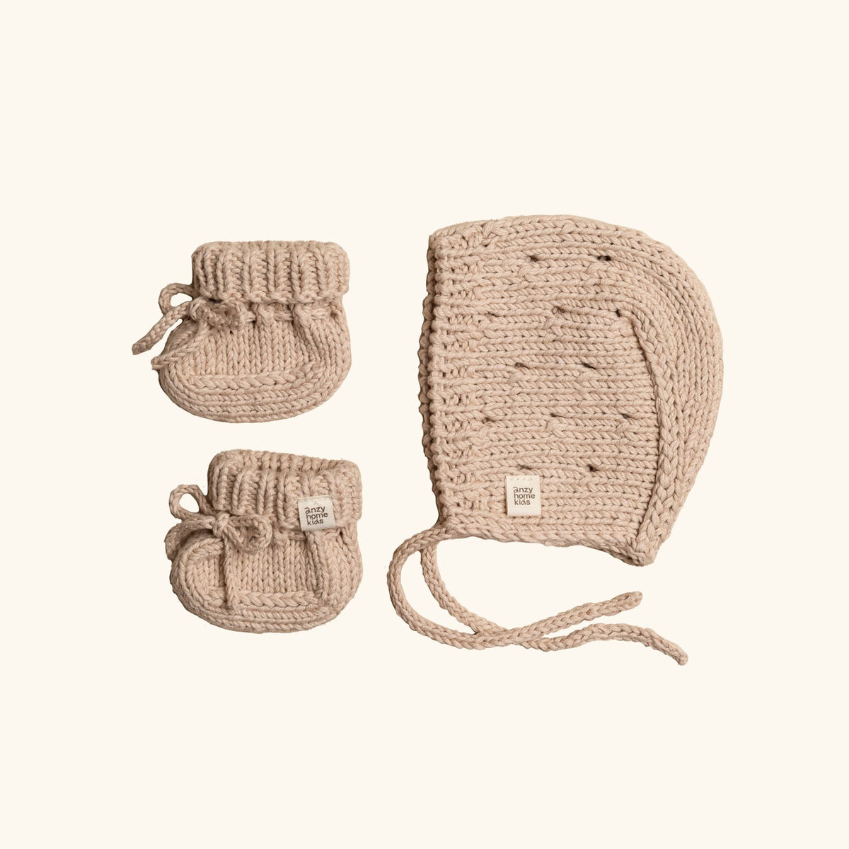 Bonnet & Booties Set Pointelle
