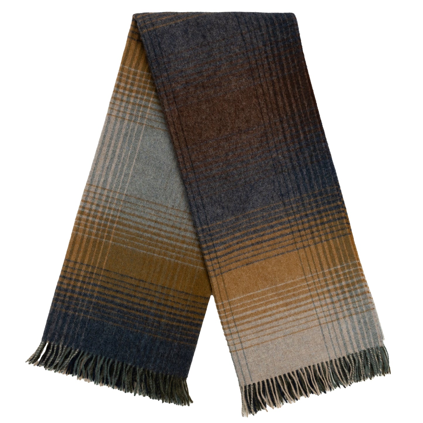 Highland Tweeds Shetland Lambswool Ombre Throw - Blue
