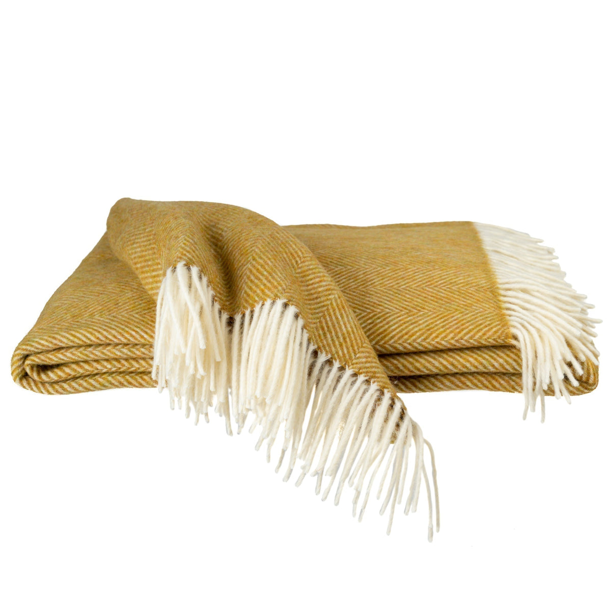 Southampton Home Merino Wool Herringbone Throw - Gold