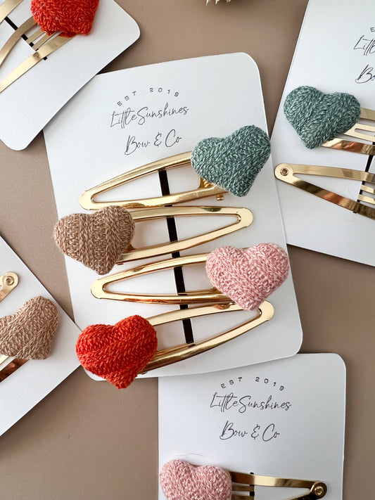 Heart  Hair Clips- Set of 4
