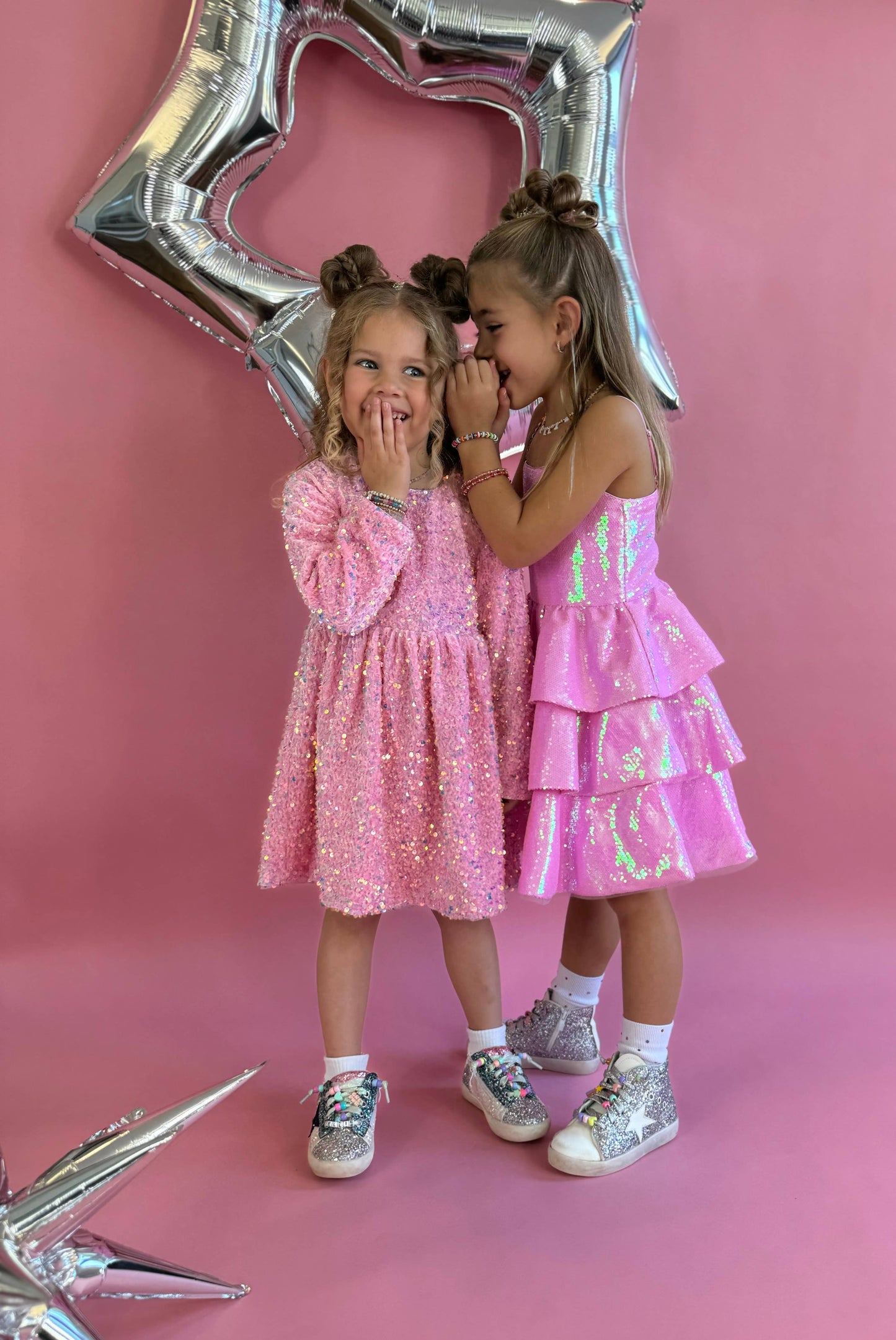 Pink Sequin Gem Dress 