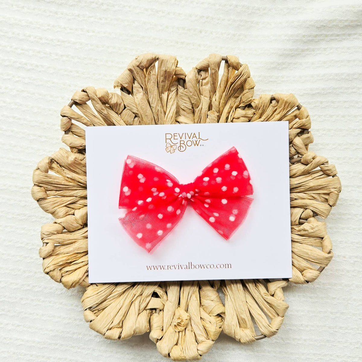 Red Dots Tulle Headband