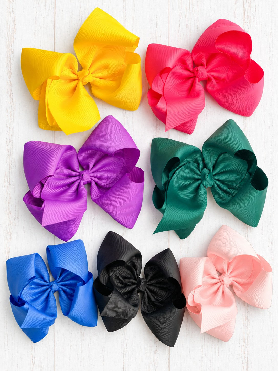 Texas Size Grosgrain Hair Bow - Alligator Clip - 6.5" - 36 colors