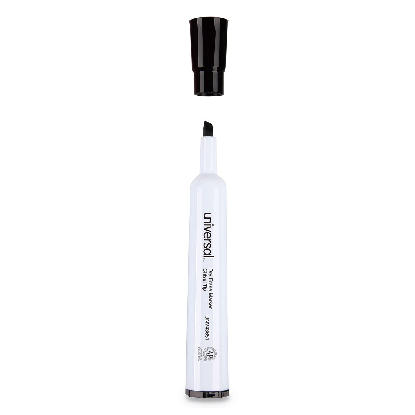 Universal Dry Erase Marker, Broad Chisel Tip, Black, Dozen