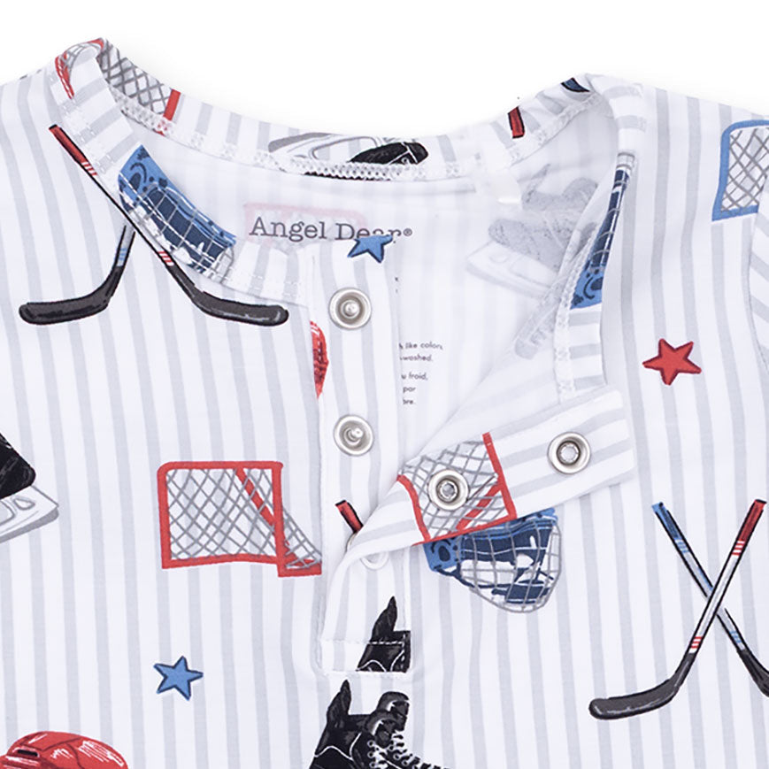 Hockey Stripe - Long Sleeve Henley