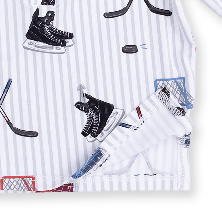 Hockey Stripe - Long Sleeve Henley