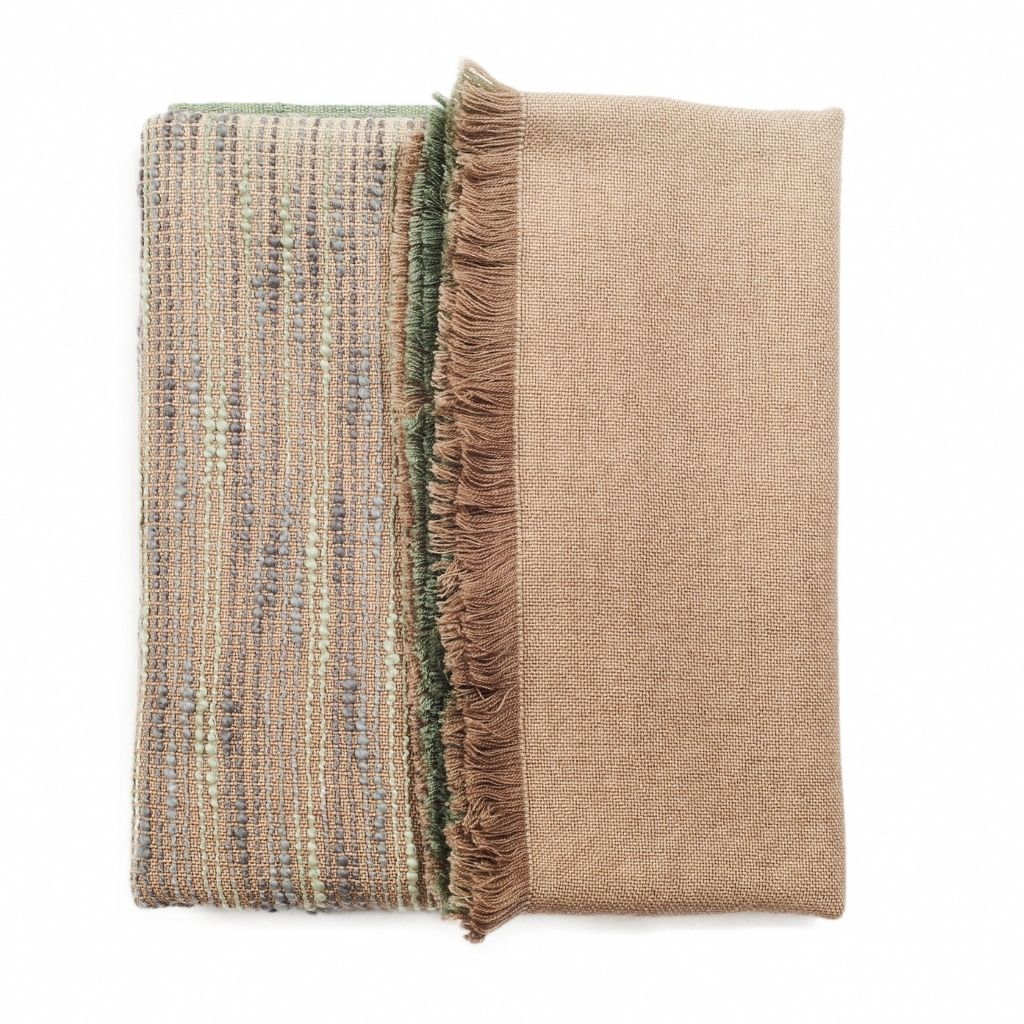 Merino Wool Bedspread with Hand Embroidery