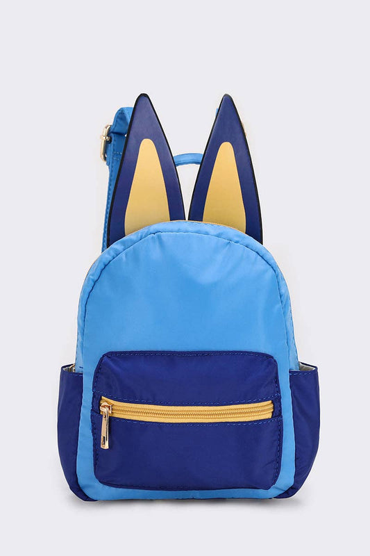 Blue Character Printed Small Backpack