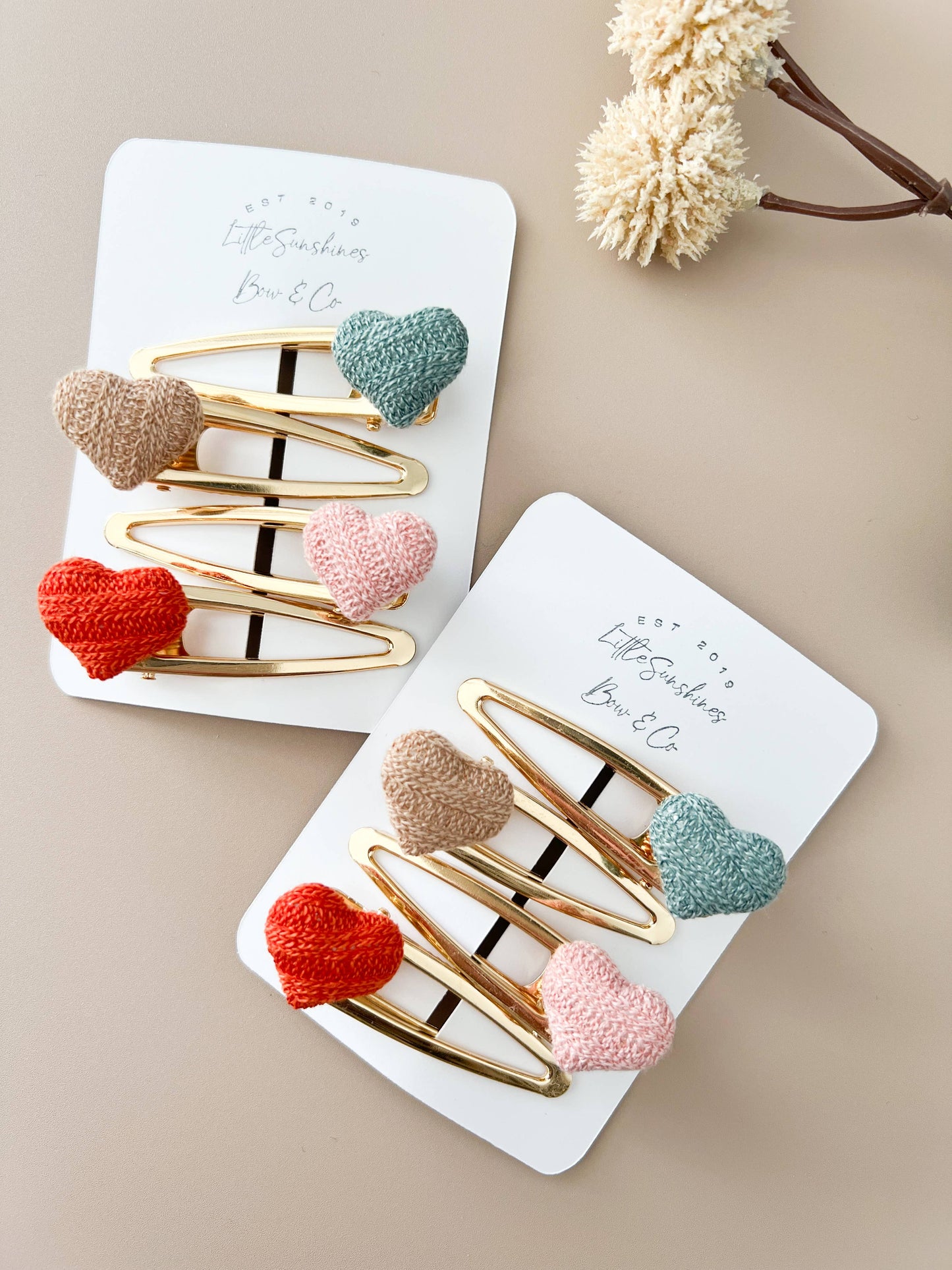 Heart  Hair Clips- Set of 4