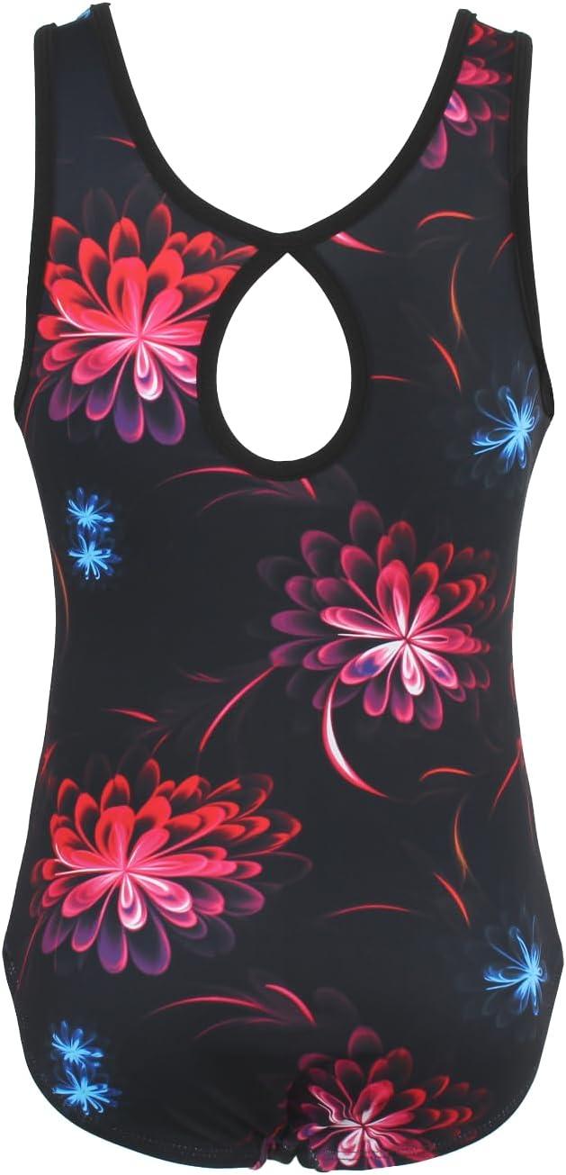 Sparkly Flower Gymnastics Leotard with Shorts Set