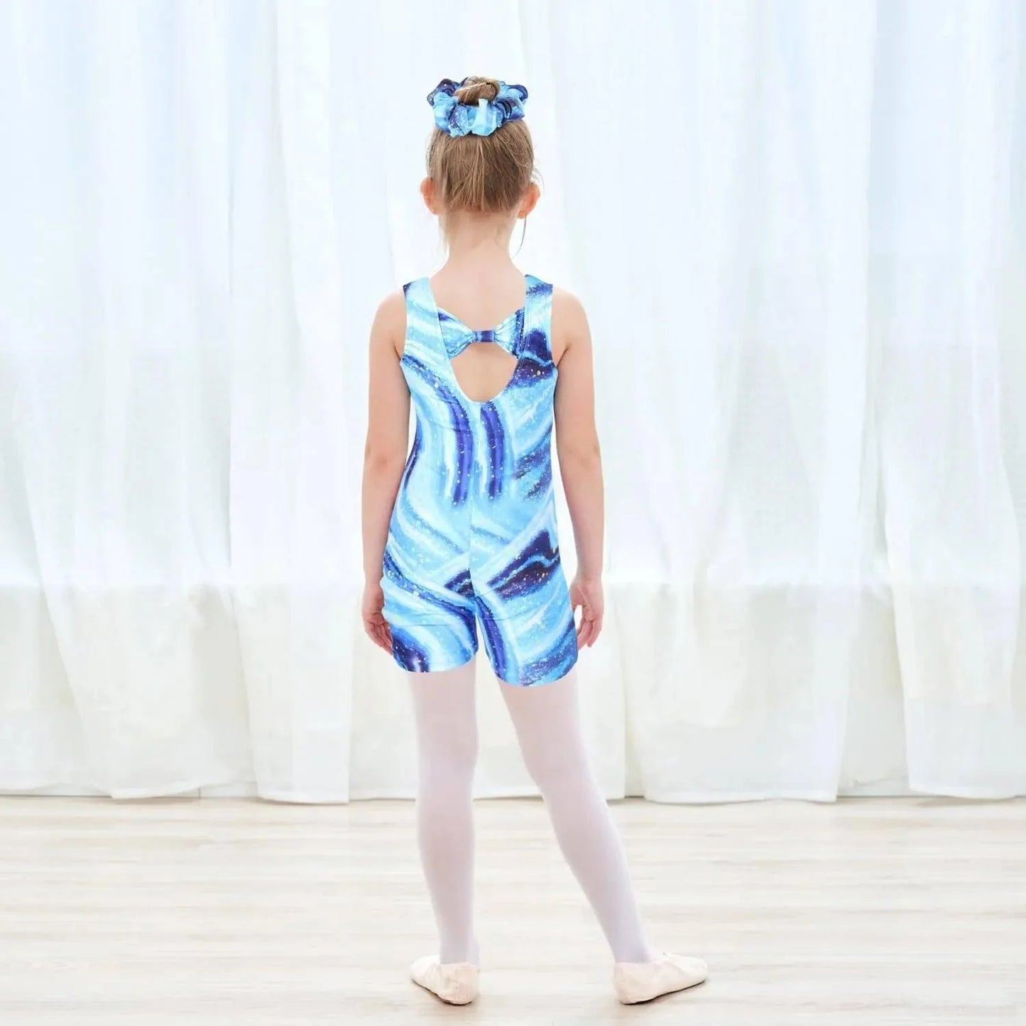 Blue Celestial Swirl Gymnastics Unitard Biketard