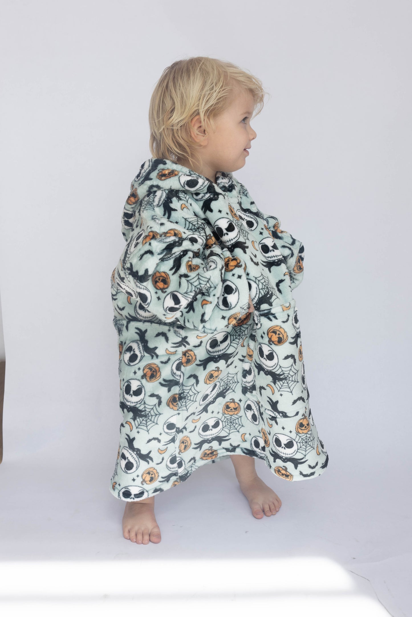 Jack Skellington Sherpa Lined Hoodie Blanket