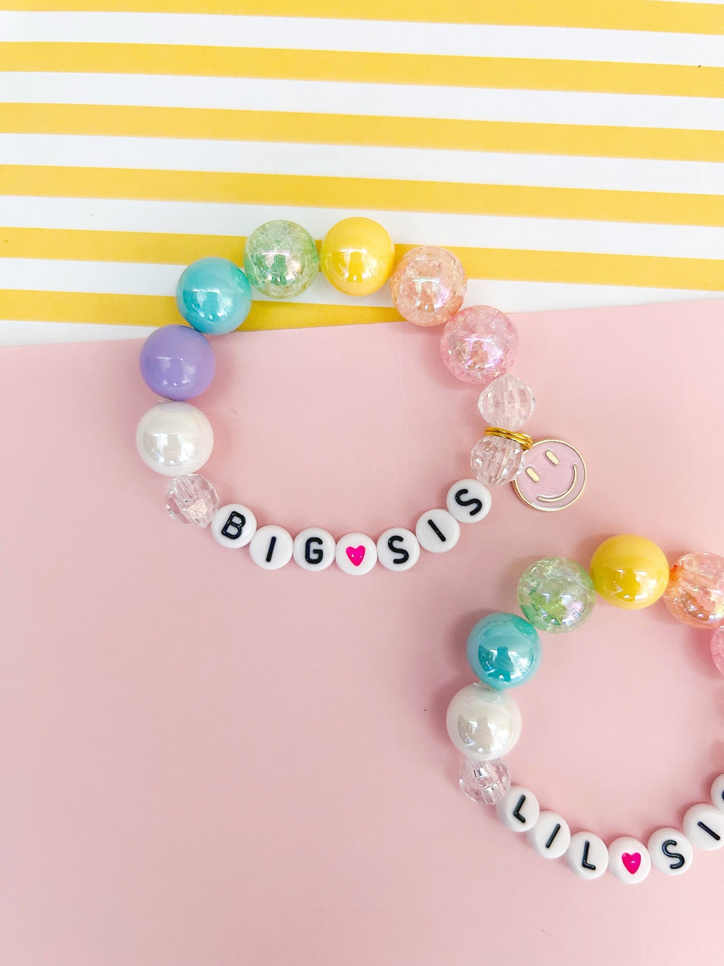 Smile! Big Sis OR Lil Sis Charm Bracelet